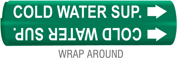 Cold Water Sup. Wrap Around & Strap On Pipe Marker