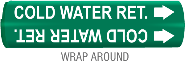 Cold Water Ret. Snap-Around & Strap-On Pipe Marker