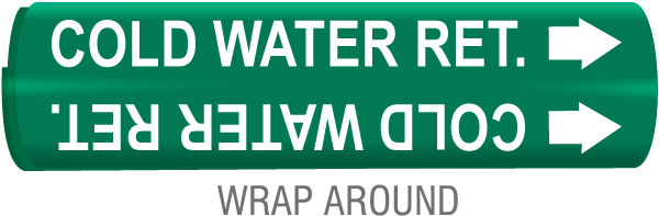 Cold Water Ret. Wrap Around & Strap On Pipe Marker