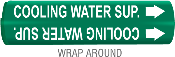Cooling Water Sup. Snap-Around & Strap-On Pipe Marker