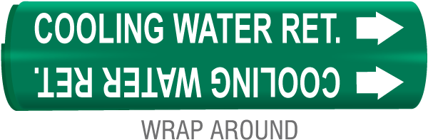 Cooling Water Ret. Snap-Around & Strap-On Pipe Marker