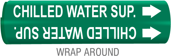 Chilled Water Sup. Snap-Around & Strap-On Pipe Marker
