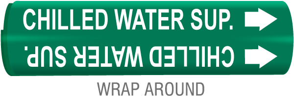 Chilled Water Sup. Wrap Around & Strap On Pipe Marker