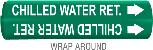 Chilled Water Ret. Snap-Around & Strap-On Pipe Marker