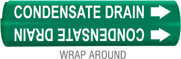 Condensate Drain Snap-Around & Strap-On Pipe Marker