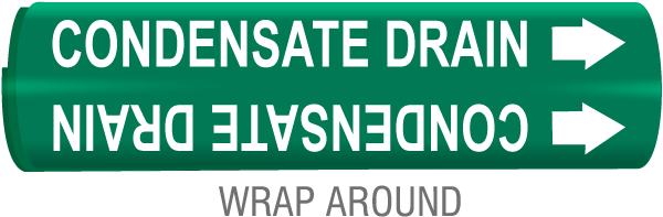 Condensate Drain Wrap Around & Strap On Pipe Marker