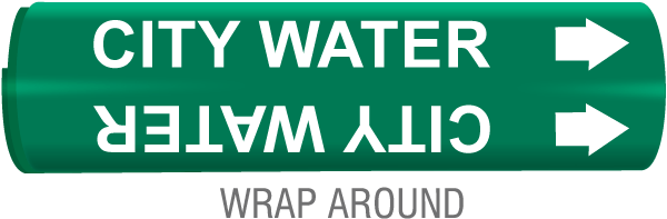 City Water Wrap Around & Strap On Pipe Marker