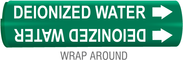 Deionized Water Snap-Around & Strap-On Pipe Marker