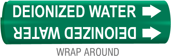 Deionized Water Wrap Around & Strap On Pipe Marker