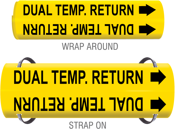 Dual Temp. Return Wrap Around & Strap On Pipe Marker