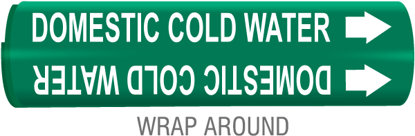 Domestic Cold Water Snap-Around & Strap-On Pipe Marker