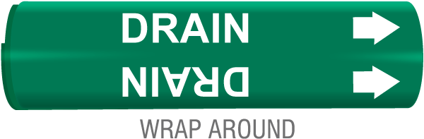 Drain Snap-Around & Strap-On Pipe Marker