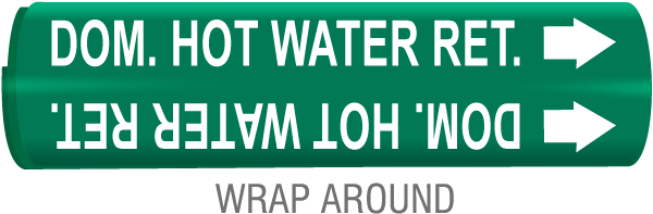 Dom. Hot Water Ret. Snap-Around & Strap-On Pipe Marker