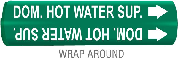 Dom. Hot Water Sup. Snap-Around & Strap-On Pipe Marker