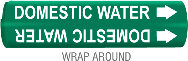 Domestic Water Snap-Around & Strap-On Pipe Marker