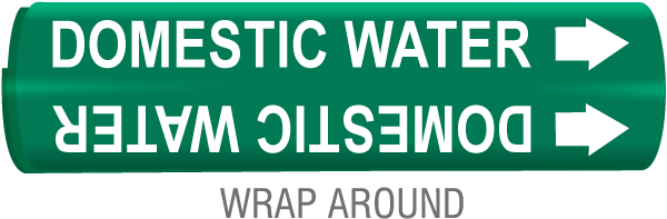 Domestic Water Wrap Around & Strap On Pipe Marker