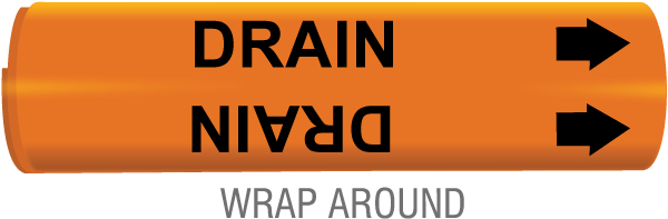 Drain Snap-Around & Strap-On Pipe Marker
