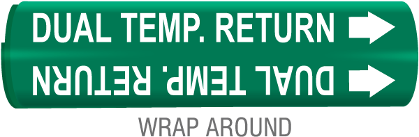 Dual Temp. Return Snap-Around & Strap-On Pipe Marker