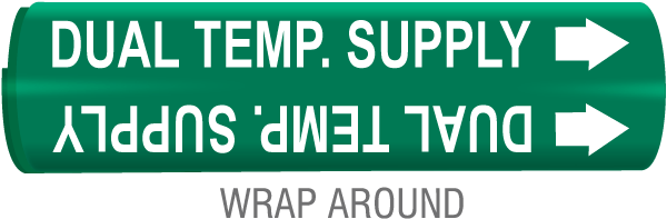 Dual Temp. Supply Snap-Around & Strap-On Pipe Marker