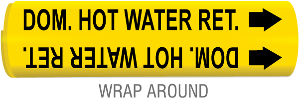 Dom. Hot Water Ret. Snap-Around & Strap-On Pipe Marker