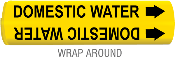 Domestic Water Snap-Around & Strap-On Pipe Marker
