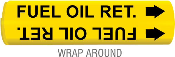 Fuel Oil Ret. Snap-Around & Strap-On Pipe Marker
