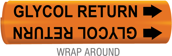 Glycol Return Snap-Around & Strap-On Pipe Marker