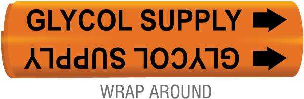 Glycol Supply Snap-Around & Strap-On Pipe Marker