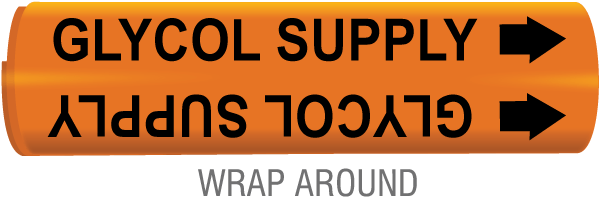 Glycol Supply Wrap Around & Strap On Pipe Marker