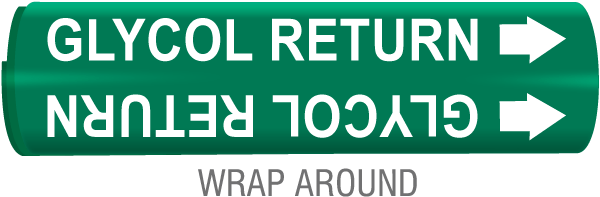 Glycol Return Snap-Around & Strap-On Pipe Marker