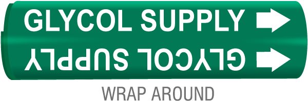 Glycol Supply Snap-Around & Strap-On Pipe Marker
