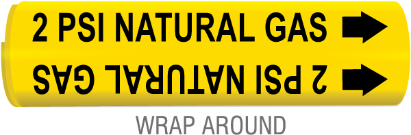 2 Psi Natural Gas Wrap Around & Strap On Pipe Marker