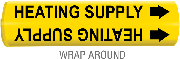 Heating Supply Snap-Around & Strap-On Pipe Marker