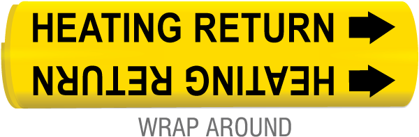 Heating Return Snap-Around & Strap-On Pipe Marker