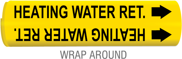 Heating Water Ret. Snap-Around & Strap-On Pipe Marker
