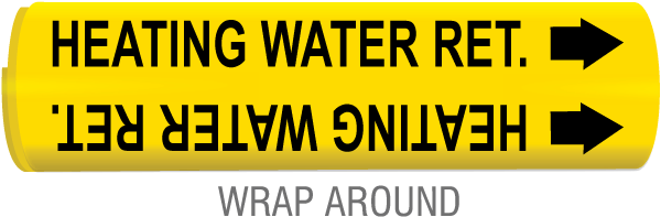 Heating Water Ret. Wrap Around & Strap On Pipe Marker
