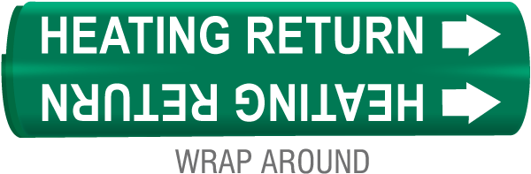 Heating Return Snap-Around & Strap-On Pipe Marker