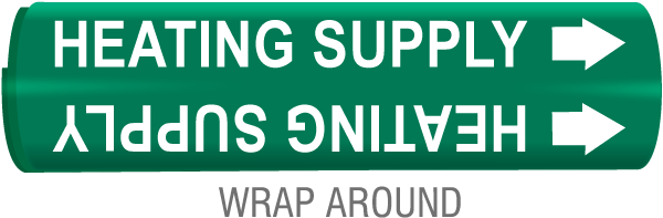 Heating Supply Snap-Around & Strap-On Pipe Marker