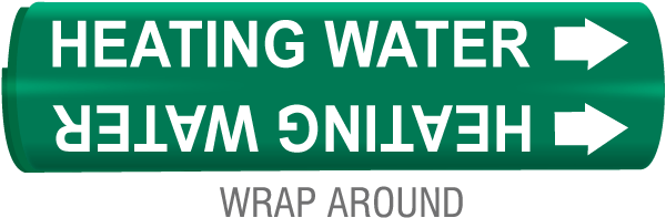 Heating Water Snap-Around & Strap-On Pipe Marker