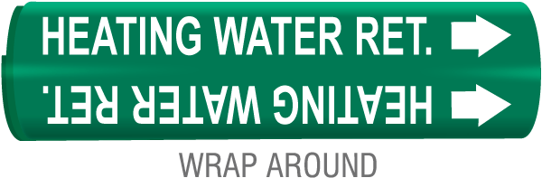 Heating Water Ret. Wrap Around & Strap On Pipe Marker