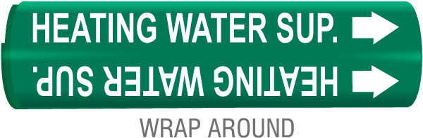 Heating Water Sup. Snap-Around & Strap-On Pipe Marker
