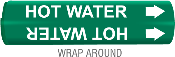 Hot Water Snap-Around & Strap-On Pipe Marker