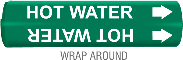 Hot Water Wrap Around & Strap On Pipe Marker