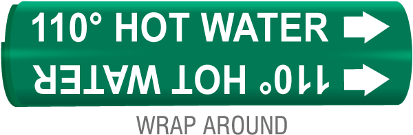 110 Hot Water Snap-Around & Strap-On Pipe Marker