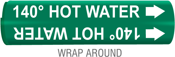 140 Hot Water Snap-Around & Strap-On Pipe Marker