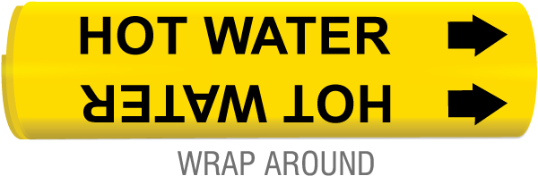 Hot Water Snap-Around & Strap-On Pipe Marker