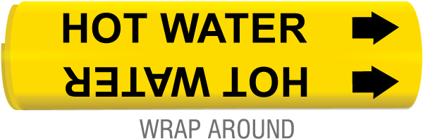 Hot Water Wrap Around & Strap On Pipe Marker