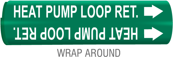 Heat Pump Loop Ret. Wrap Around & Strap On Pipe Marker