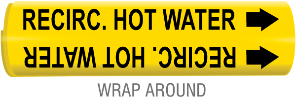 Recirc. Hot Water Wrap Around & Strap On Pipe Marker