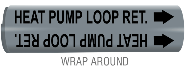 Heat Pump Loop Ret. Snap-Around and Strap-On Pipe Marker